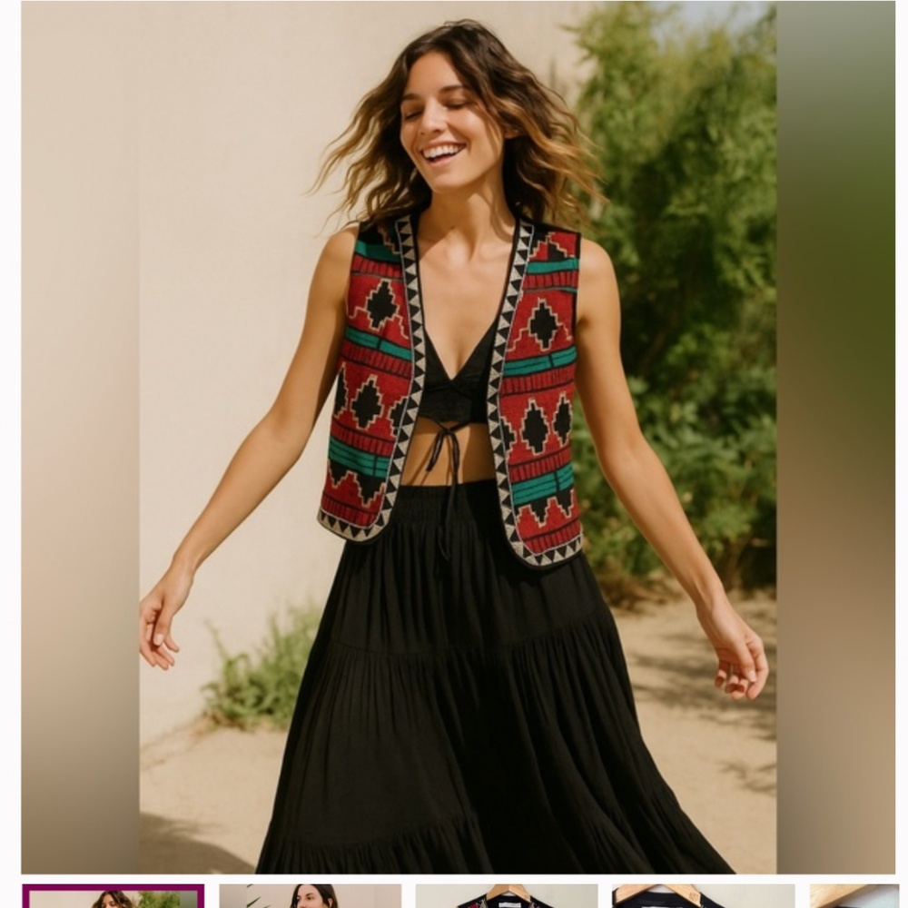 Zara Boho Cotton Vest